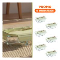 Pack6 Recipiente Duradero de Vidrio con Cubiertos y Ajuste Verde YRegalo Sticker