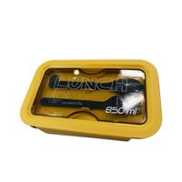 Taper Hermético 850ml con Cubiertos Azul y Amarillo para Guardar Alimentos YRegalo Sticker