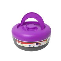 Envase Termico 1.25L con Cierre Seguro Morado y Plomo para Uso Diario YRegalo Sticker
