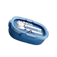 Lonchera 850ml con Cubiertos Azul para Trabajo Escuela y Comida Fresca YRegalo Sticker