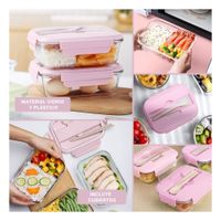 Taper de Vidrio Practico para Llevar Lonche Rosado YLigas Regalo