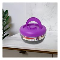 Taper Termico Circular 1.25L Morado y Plomo para Almuerzos Caseros
