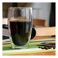 Vaso con Capacidad 450 ML para Frappuccino en Vidrio Doble Capa Color Transparente Y notas