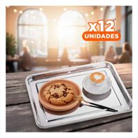 Pack12 Plato de acero resistente rectangular para uso en cocina YRegalo Sticker