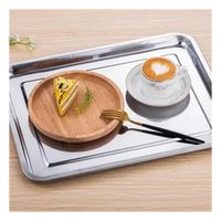 Plato Rectangular De Acero Para Cocina Hogar Y Servicio Plateado 60x40x2cm YPapel Regalo