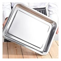 Charola Rectangular de Acero Para Cocina Hogar y Uso Diario Plateada YPapel Regalo