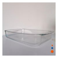 Fuente rectangular de vidrio 40x24x72 cm transparente para cocina y mesa Y Papel Regalo