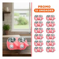 Pack6 Ollita para bebidas de chocolate doble con accesorios en rosado Y Regalo Sticker