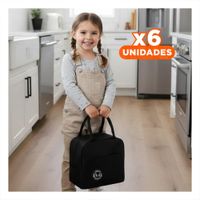 Pack6 Porta Alimentos y Bolsillo Exterior Ligero para Movilidad Negro Y Papel Regalo