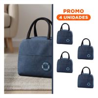 Pack4 Bolsa Termica Practica con Bolsillo Exterior Etiqueta Oso Azul marino