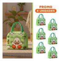 Pack6 Contenedor Termico Portatil con Estilo Kawaii Moderno Verde Y Regalo Sticker