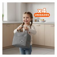 Pack4 Porta Alimentos y Bolsillo Exterior Util para Snacks Plomo Y Regalo Sticker