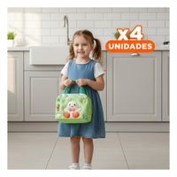 Pack4 Contenedor Termico Kawaii Pato para Uso Diario Escolar Verde Y Regalo Sticker