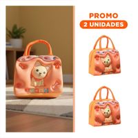 Pack2 Bolso de Comidas para Colegio con Estilo Perro Naranja Y Regalo Sticker
