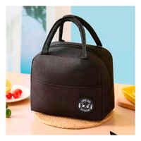 Caja de Almuerzo y Bolsillo Exterior Practica para Uso Diario Negro Y Papel Regalo
