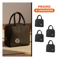 Pack4 Fiambrera y Bolsillo Exterior Funcional y Compacta Negro