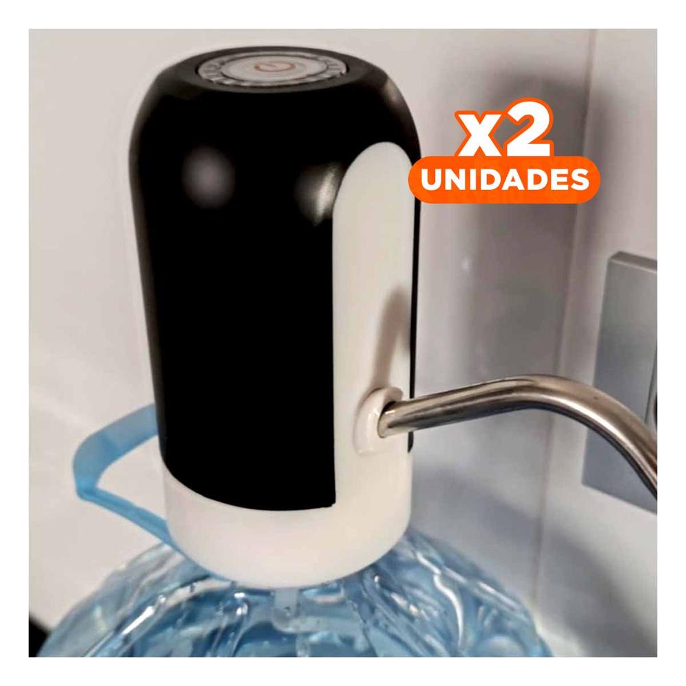 Pack2 Bomba Electrico de Agua de Color Negro con Sistema Recargable Y Papel Regalo