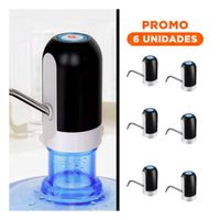 Pack6 Sistema Electrico de Color Negro Recargable para Agua Potable Y Regalo Sticker