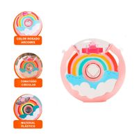 Botella Circular Dona 14x5cm Rosado Arcoiris Para Hogar y Oficina