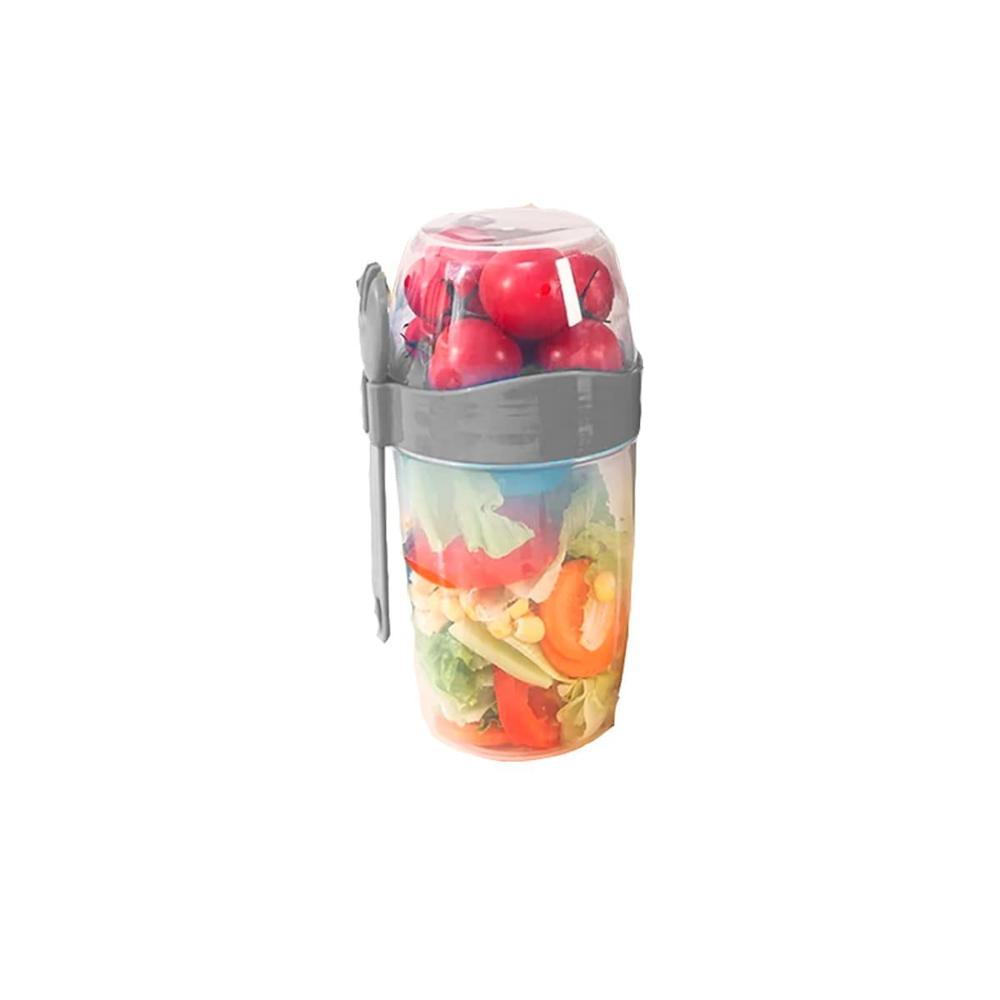 Contenedor Yogur 2 en 1 Plomo con Cubierto Incluido Facil de Transportar YRegalo Sticker