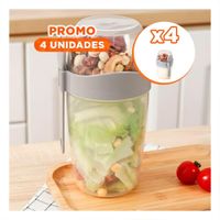 Pack4 Taza Yogur Plomo con Diseno Compacto para Mochila o Bolsa YRegalo Sticker