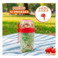 Pack12 Taza Yogur Rojo con Formato Practico para Llevar en Mochila YRegalo Sticker