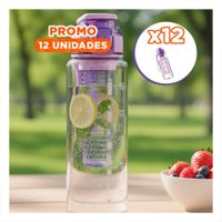 Pack12 Hidratador Portatil con Filtro Lila Transparente para A Deportivas YRegalo Sticker