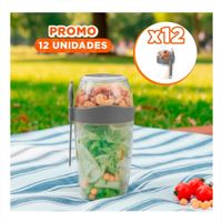 Pack12 Taza Yogur Plomo con Formato Practico para Llevar en Mochila YRegalo Sticker