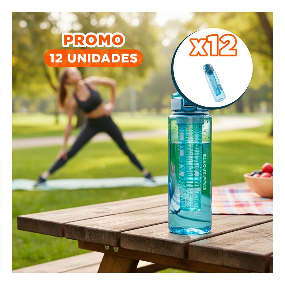 Pack12 Hidratador Portatil con Filtro Azul Transparente para Actividades YRegalo Sticker