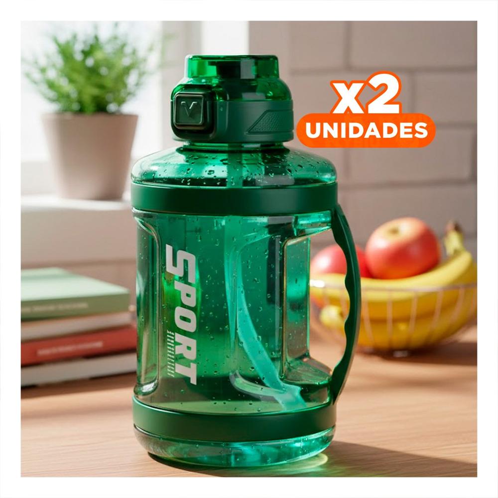 Pack2 Envase Bidon Verde Ligero y Comodo para Transportar y Usar Facil YPapel Regalo
