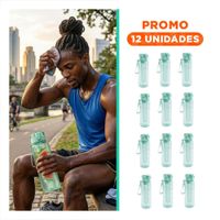 Pack12 Copa Portatil con Filtro 1000ml Verde Transparente para Beber en Casa o Oficina