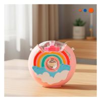 Dispositivo Circular Dona 14x5cm Rosado Arcoiris Para Agua y Jugos Naturales Y NOTAS