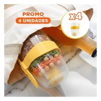 Pack4 Taza Yogur Amarilla con Diseno Compacto para Mochila o Bolsa YRegalo Sticker