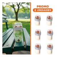 Pack6 Taza Yogur Plomo 2 en 1 con Espacio para Fruta Picada YRegalo Sticker
