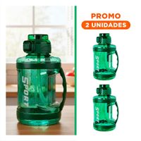 Pack2 Envase Bidon Verde con Tapa Hermetica Facil de Abrir y Cerrar YRegalo Sticker