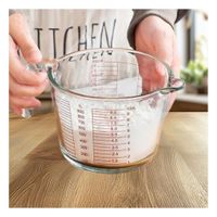 Taza Medidora de Vidrio 1L Transparente Comoda para Medir Agua Leche y Jugos YPapel Regalo