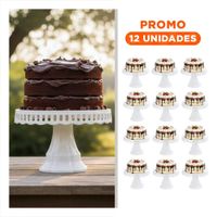 Pack12 Soporte Elegante Porta Torta Blanco 32 cm para Celebracion