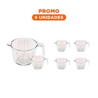 Pack6 Copita Medidora de Vidrio 1L Versatil para Cocina y Preparacion YRegalo Sticker