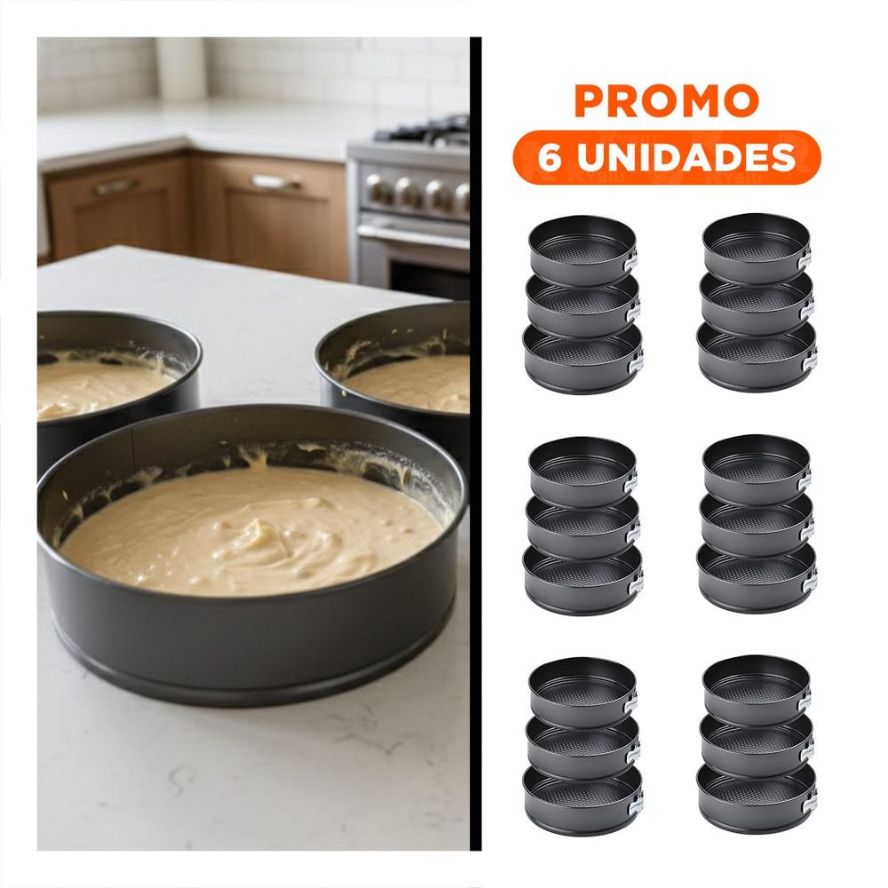 Pack6 Variante Desmontable de Reposteria Plateado 3 Moldes Circulares Y Regalo Sticker
