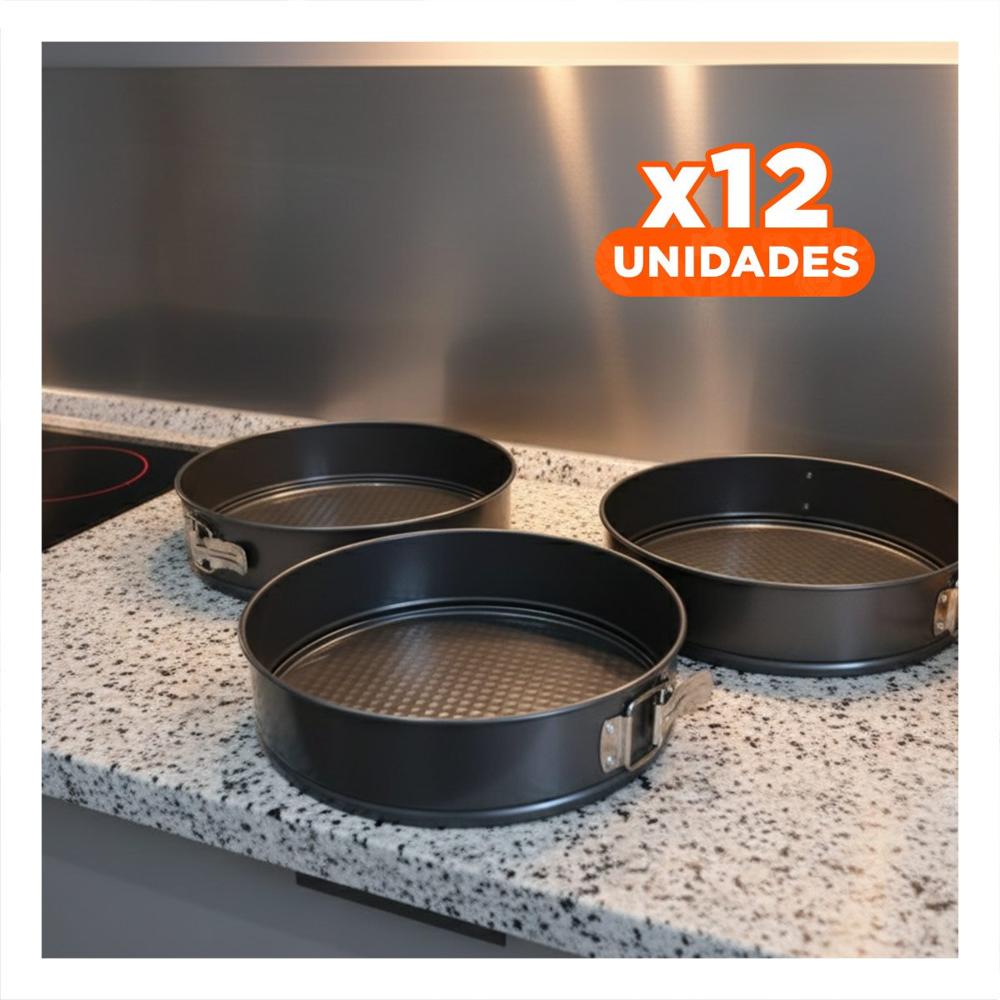 Pack12 Estructura Desmontable de Cocina Plateado 3 Moldes Circulares Y Regalo Sticker