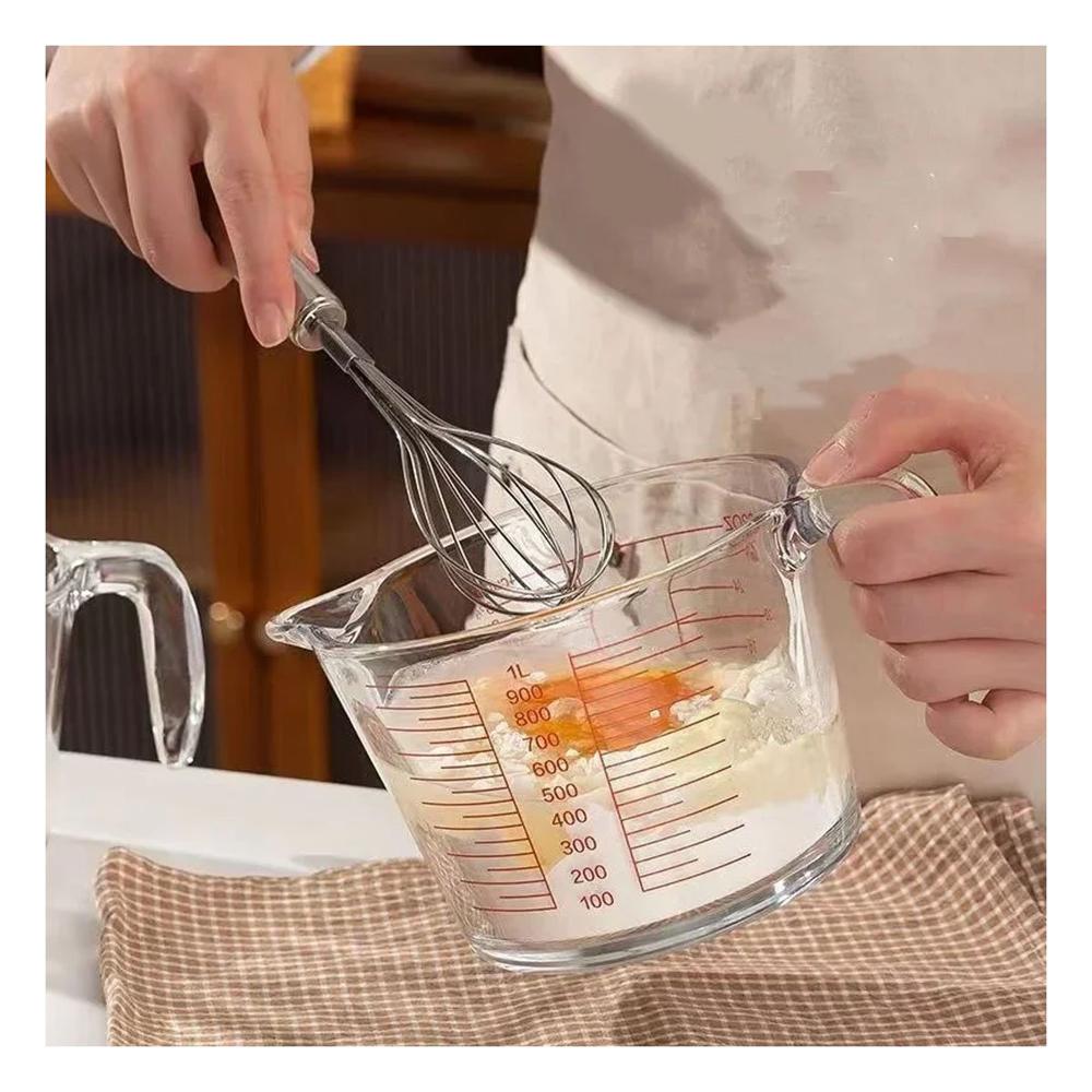 Taza Medidora de Vidrio 1L Transparente Ideal para Medir Liquidos y Ingredientes