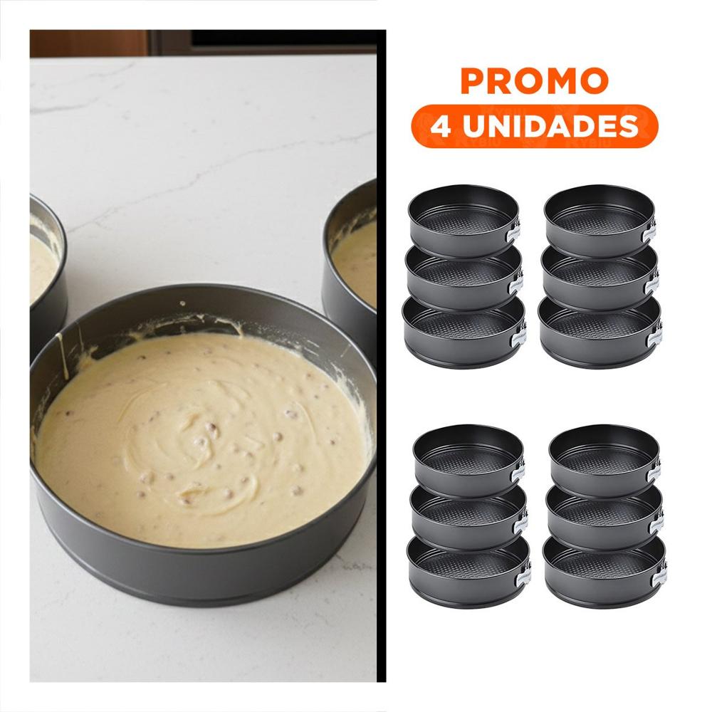 Pack4 Version Desmontable de Horno Plateado 3 Moldes Circulares