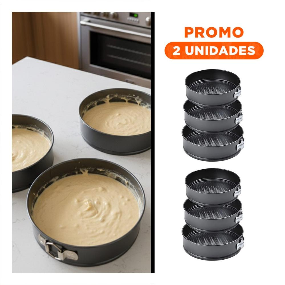 Pack2 Formato Desmontable de Reposteria Plateado 3 Moldes Circulares Y Regalo Sticker
