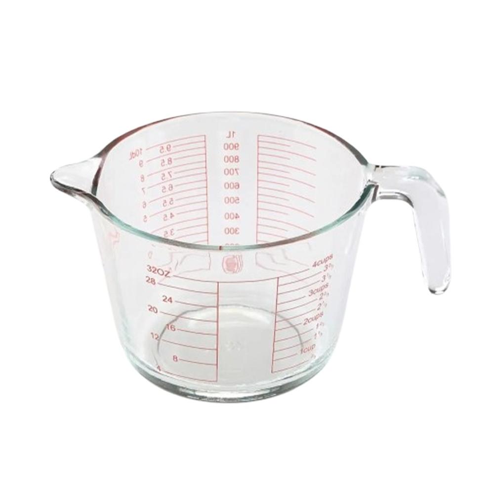 Taza Medidora de Vidrio 1L Transparente Perfecta para Medir Ingredientes YRegalo Sticker