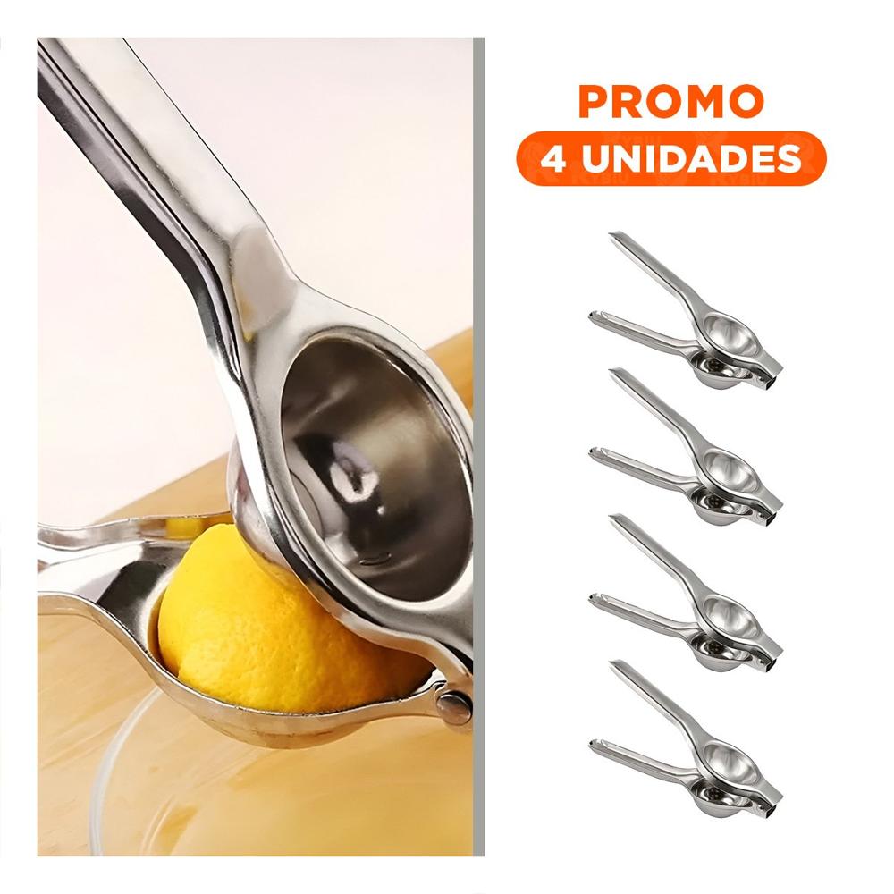 Pack4 Extractor de Limon en Color Plateado en Metal con Medidas 21 cm x 6 cm