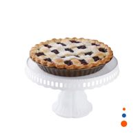 Pedestal Elegante Porta Torta Blanco 32 cm para Eventos en Casa Y Regalo Sticker