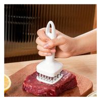 Martillo Ablandador de Carne Blanco con 24 Agujas para Cocina y Preparacion Facil
