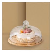 Pedestal de Madera con Cupula de Vidrio 24cm Ideal para Tartas y Pasteles YPapel Regalo