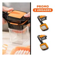 Pack2 Aparato Picador de Frutas y Verduras Negro y Naranja Antideslizante Y Regalo Sticker