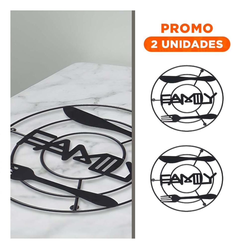 Pack2 Base Ollas Metal Negro como Respaldo Firme en Cocina Urbana YRegalo Sticker